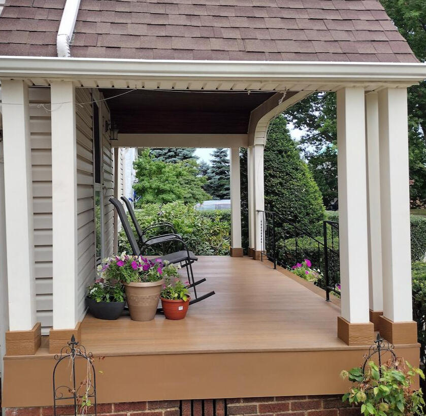 Deck built with compositie material